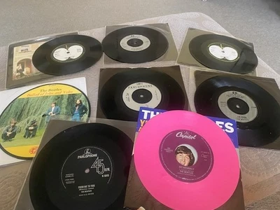 8 BEATLES 45's 7" LOT UK IMPORTS PICTURE DISC COLORED VINYL ETC Foto 1 de 4