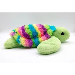 Aurora Sea Turtle Plush 2019 Green w/Multicolor Striped Shell 12" - Imagen 1 de 4