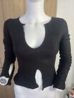 Prettylittlething Black Long sleeve Top Size 8 (R93)