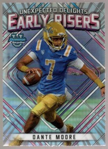 DANTE MOORE ROOKIE EARLY RISERS REFRACTOR #ER10 RC 2023 BOWMAN CHROME UNIVERSITY