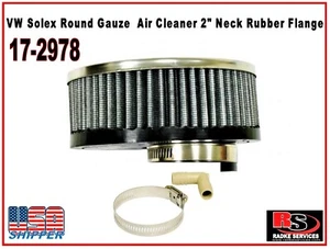 VW Solex Round Gauze Air Cleaner 2" Neck Rubber Flange 17-2978 - Picture 1 of 1