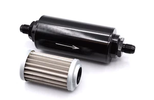 Alu AN6 Kraftstofffilter für Benzin E85 Diesel mit 100 Mikron Filter Edelstahl - Bild 1 von 6