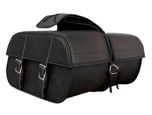 2PC GENUINE DISTRESSED BROWN MOTORCYCLE LEATHER SADDLEBAGS FOR HONDA - HDE1 - Picture 1 of 6