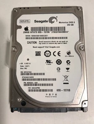 Apple Macbook Pro 2.5 Inch 5400RPM 250GB Hard Drive With OSX 10.13 High SIerra - Image 1 of 4