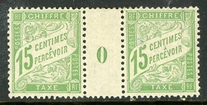 France 1894 Due 15¢ Light Green Millesime Sc# J31 Mint H541 - Picture 1 of 6