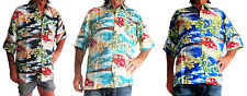 Loud Hawaiano Uomo Camicia con Vintage Auto Double Duck Label Cervo Notte Nuovo