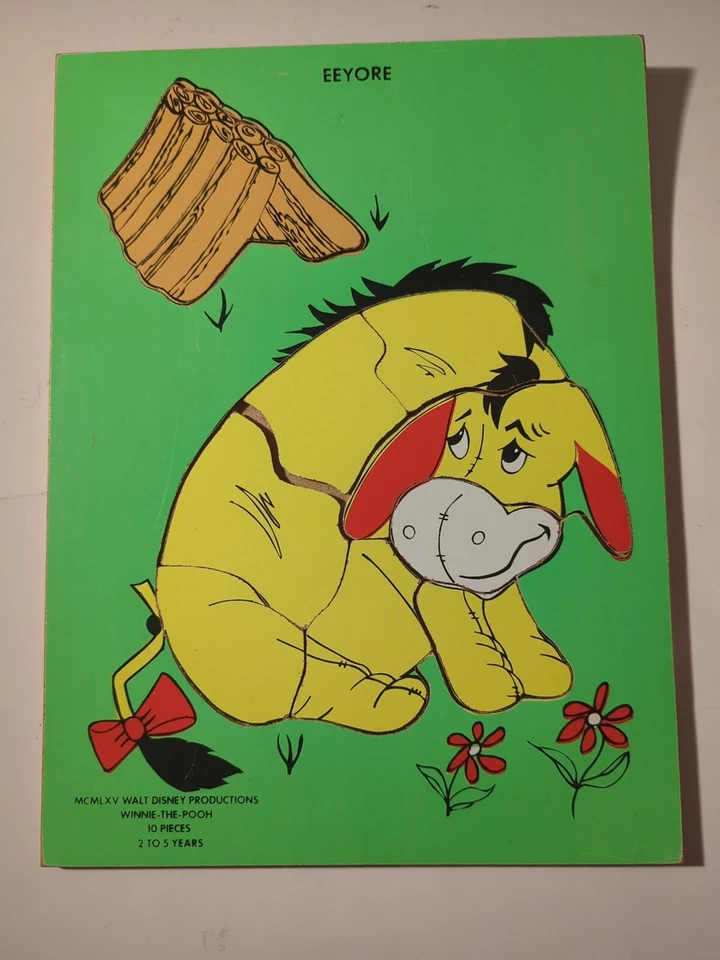 Rompecabezas con incrustaciones de 10 piezas EEYORE Walt Disney Productions de colección  Foto 1 de 1