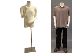 Male Dress Form with flexible arms Mannequin Manikin Dress Form #M01arm+BS-05 - Picture 1 of 3