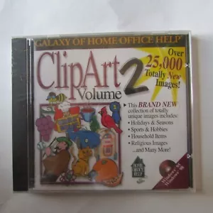 Clipart Volume 2 (CD-Rom, 1999, E Games) 25,000 Images PC Windows 95/98 NOS - Picture 1 of 2