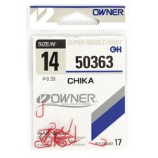 Owner 50363 Chika - rot - Langschenkliger Weißfischhaken - Plättchenhaken