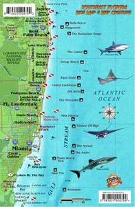 Southeast Florida Dive & Wreck Map Waterproof Fish ID Card - Imagen 1 de 2