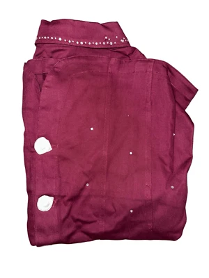 Quacker Factory Womens 3X Simulated Pearl Rhinestone Stretch Jacket Wine NWT - Image 1 of 4