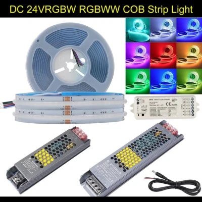 5M 10M 24V RGB RGBW RGBWW COB LED Strip 784LEDs/M Flexible High Bright Dotle Kit - image 1 of 4