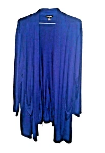 Jacket XXL 2 xl Draped Open Front Cardigan Blue Work soft bolero plus Stretch - Picture 1 of 6