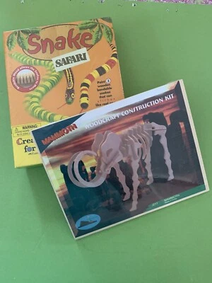 Mammoth Wood Puzzle And Wooden Snake Art Kit, Both Unopened - Image 1 of 4