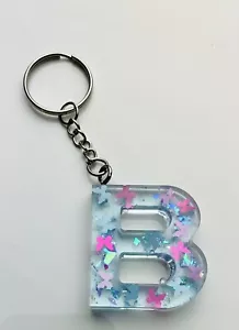Sky Blue Butterflies Letter Keychain - Picture 1 of 1