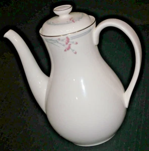 Royal Doulton English Fine Bone China Carnation Coffee Pot Platinum Trim England - Picture 1 of 4