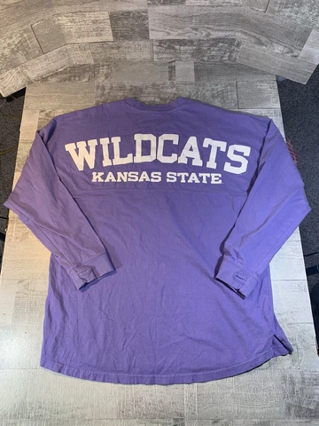 Kansas State University Wildcats Womens Large Spirit Jersey Long Sleeve Shirt Cover