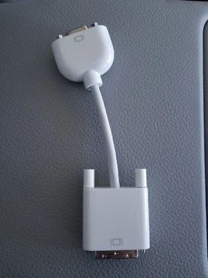 Genuine Apple Mac Male DVI to VGA Monitor Video Adapter Cable (DVI-I to VGA) - Image 1 of 4