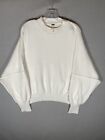 Free People Easy Street Tunic Sweater Sz Med White/Cream Oversized Cotton Blend