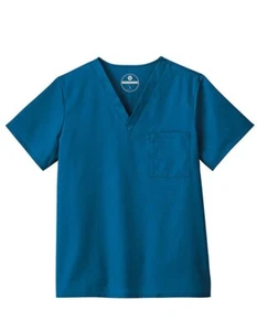 F3 Fundamentals By White Swan Unisex V-neck Solid Scrub top - M - Caribbean - Picture 1 of 1