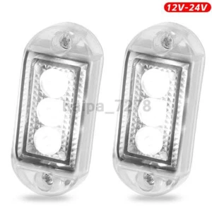 2X Blanco 2" Pulgadas Ovalado LED Marcador Lateral Luces de Liquidación Lámpara Camión Remolque RV Furgoneta - Imagen 1 de 10