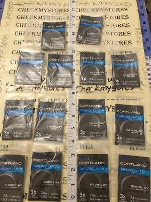 14X NUEVO Cortland 3X Fairplay Series Líder Cónico 7.5 Pies/5.5 lb Prueba #605046 Foto 1 de 4