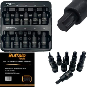 Impact Torx Bit Sockets Set 1/2" Unità 10pz Impact TRX Star Sockets da T20 a T70 - Foto 1 di 9