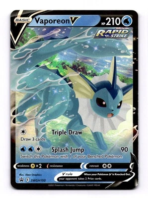 Vaporeon V - SWSH150 Promo Pokemon TCG SWSH: Sword & Shield Promo Cards NM - Image 1 of 2