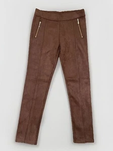Janie and Jack The Sueded Pant Girls 8 Brown Skinny Stretch Zip Pocket Pull On - Picture 1 of 2