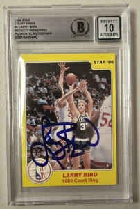 Larry Bird signiert 1986 Star Court Kings Karte Beckett 10 Auto Celtics Basketball  - Bild 1 von 4
