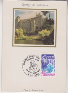 FRANCE : 1980 MINT CARD FDC - SCOTT # 1706 ABBEY DE SOLESMES - Picture 1 of 1