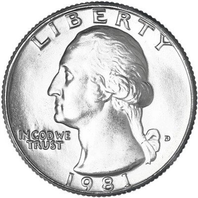 1981 D  Washington  Brilliant Uncirculated Clad Quarter - Image 1 of 4