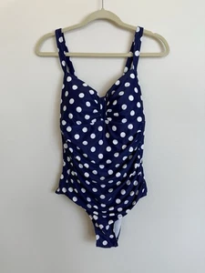 Nuevo con etiquetas Traje de baño de una pieza para mujer azul marino a lunares talla XL. - Imagen 1 de 14