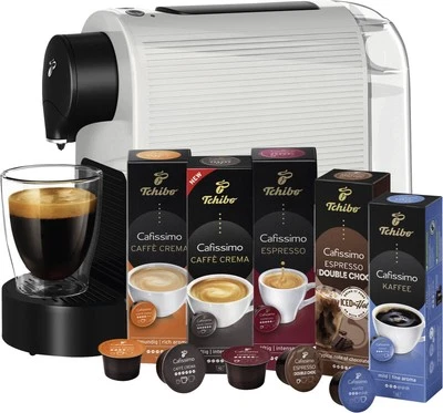 Tchibo Cafissimo Pure Plus Weiss Kapselmaschine inkl. 50 Kapseln NEU OVP - Bild 1 von 4