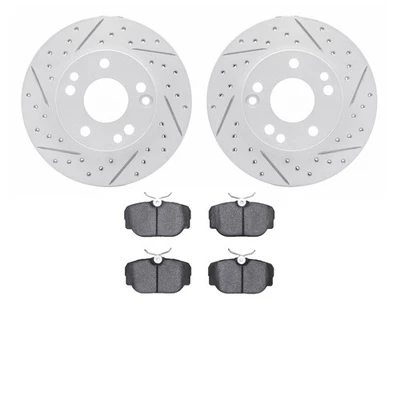 For Mercedes-Benz 190E 90-93 Drilled & Slotted Front Brake Kit w Optimum Pads Foto 1 de 3