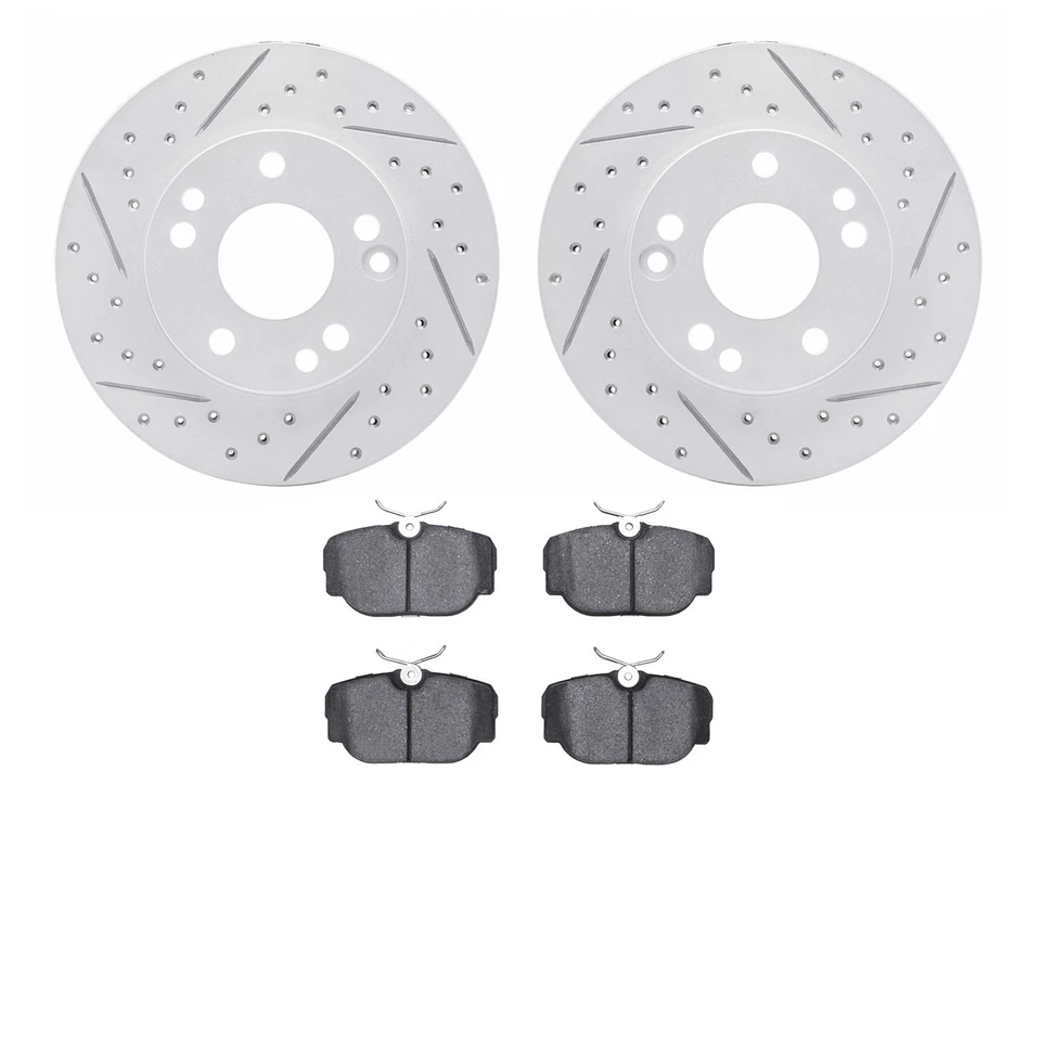 For Mercedes-Benz 190E 90-93 Drilled & Slotted Front Brake Kit w Optimum Pads Foto 1 de 3