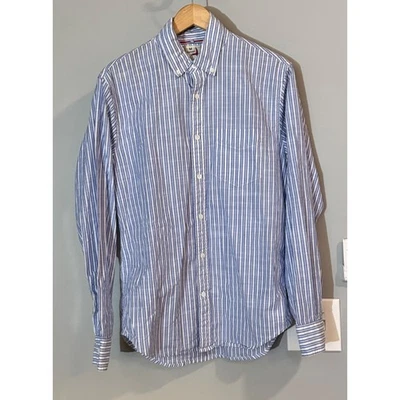 Camisa Relwen Camisa Abotonada Rayas Manga Larga Algodón Arándano Mediana Foto 1 de 4