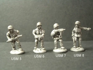  Metall WWII U.S. Marines Truppen - 4 Variationen Maßstab 1/76 - 20mm. USM5-6-7-8 - Bild 1 von 1