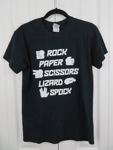 Gildan ROCK PAPER SCISSORS LIZARD SPOCK Black T-Shirt Size Small - Picture 1 of 9