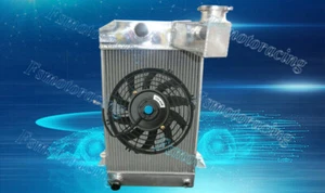 ALUMINUM RADIATOR & FAN For TRIUMPH TR2/TR3/TR3A/TR3B MT - Picture 1 of 6