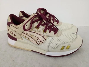 Asics Gel Lyte 3 III Men's Size 7.5 Beige Burgundy Sneaker Shoe Retro 1191A201 - Picture 1 of 11