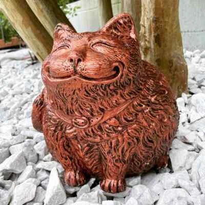 Cat Garden Statue | Stone Fat Cat | Gift for Cat Lovers | Various Colors - Image 1 of 4