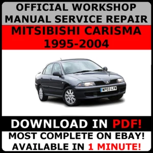 OFFICIAL WORKSHOP Service Repair MANUAL MITSUBISHI CARISMA 1995-2000 - Picture 1 of 6