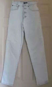 Jeans Palmetto's zig zag bottone mosca blu chiaro bianco lavaggio tg 5 pantaloni vintage anni 80 - Foto 1 di 7