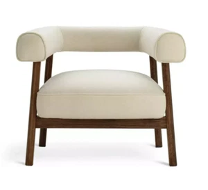 Habitat Elio Fabric Curved Armchair - Natural - Picture 1 of 9