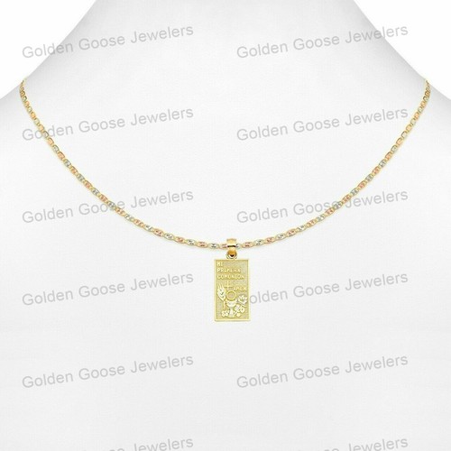 Ciondolo comunione religiosa vero oro giallo 14 kt catena Valentino