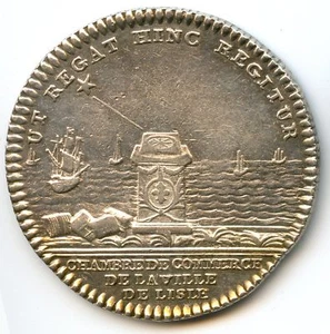 Louis XVI Chambre de Commerce de Lille Jeton argent Non daté Feuardent 7287 - Imagen 1 de 2