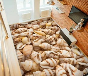 3D White Conch Pattern 5111 Floor WallPaper Murals Wall Print Decal AJ WALL Fay - Picture 1 of 6