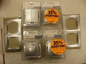 SET 2x Dimmer 2x 2-Fach Rahmen 1x Doppelwechselschalter 1x Wechselschalter - Bild 1 von 8
